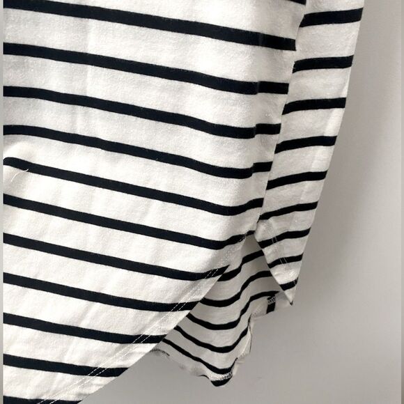 Striped T-Shirt Dress Women's M/L Cotton Stretch Basic Travel Academia Preppy - Picture 8 of 11